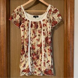 Rose Patterned Blouse - size S